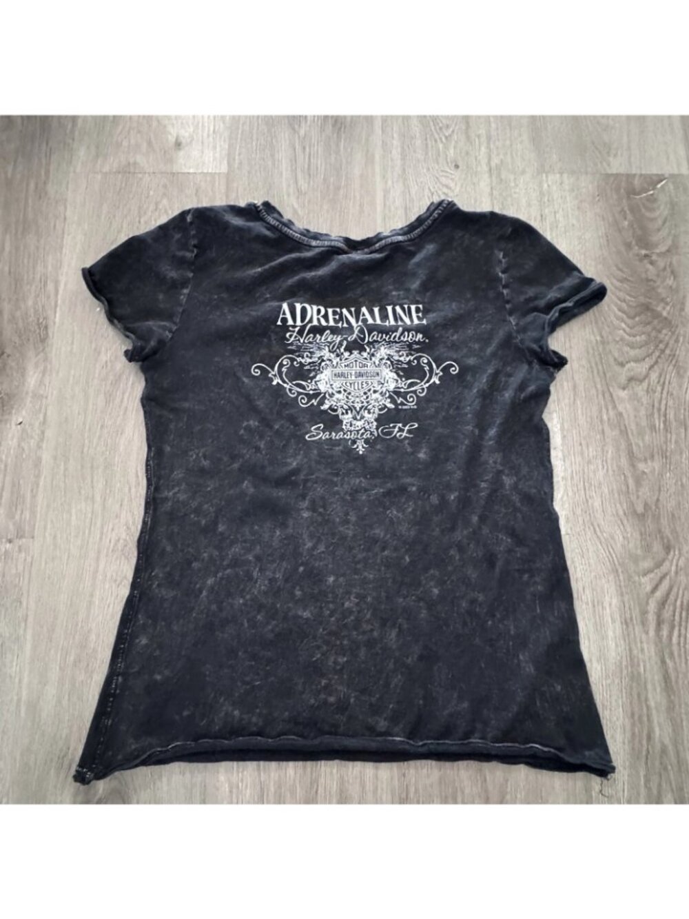 Harley-Davidson Shirt Women's Size Medium Black Motor Cicles Adrenaline - Picture 6 of 7